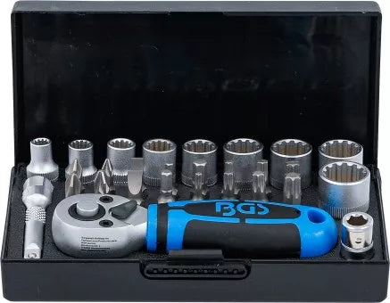Socket Set 6.3 mm (1/4") Drive 28 pcs.