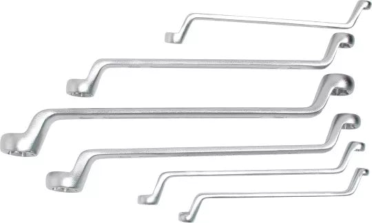 Double Ring Spanner Set with E-Type Ring Heads offset E6 - E24 6 pcs.