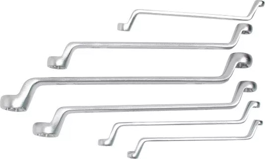 Double Ring Spanner Set with E-Type Ring Heads offset E6 - E24 6 pcs.