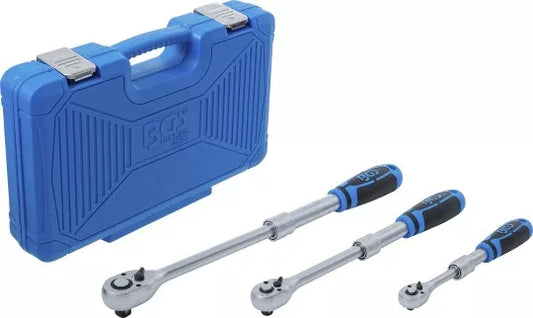 Reversible Ratchet Set extendable 6.3 mm (1/4") - 10 mm (3/8") - 12.5 mm (1/2") 3 pcs.