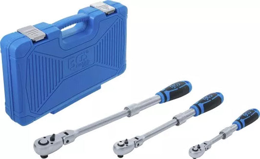 Reversible Ratchet Set extendable, bendable 6.3 mm (1/4") - 10 mm (3/8") - 12.5 mm (1/2") 3 pcs.