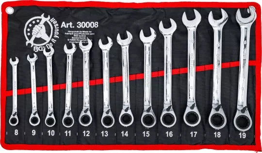 Ratchet Combination Wrench Set reversible 8 - 19 mm 12 pcs.