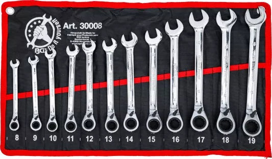 Ratchet Combination Wrench Set reversible 8 - 19 mm 12 pcs.