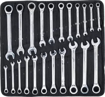Ratchet Combination Wrench Set metric / Inch Sizes 22 pcs.
