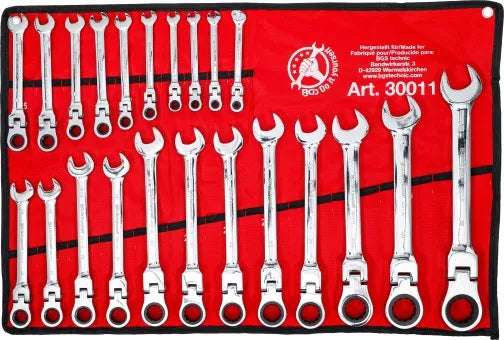 Ratchet Combination Wrench Set flexible Heads 6 - 32 mm 22 pcs.