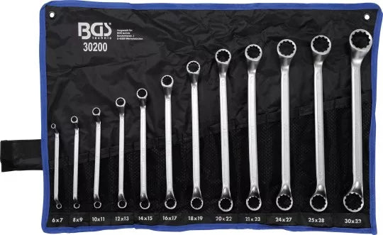 Double Ring Spanner Set deep offset ends 6 - 32 mm 12 pcs.