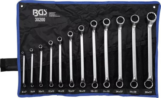 Double Ring Spanner Set deep offset ends 6 - 32 mm 12 pcs.