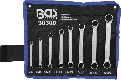 Double Ring Spanner Set extra flat 6 - 22 mm 8 pcs.