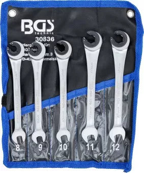 Ratchet Combination Wrench Set open 5 pcs.