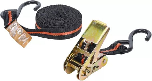 Ratchet Tie Down Strap with 2 solid Hooks 5 m x 24 mm