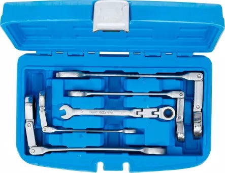 Double-Joint Ratchet Combination Wrench Set adjustable 8 - 19 mm 5 pcs.