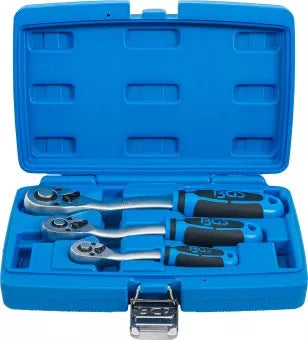 Reversible Ratchet Set Fine Tooth 6.3 mm (1/4") - 10 mm (3/8") - 12.5 mm (1/2") 3 pcs.