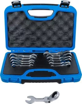 Ratchet Combination Wrench Set short adjustable 8 - 19 mm 12 pcs.