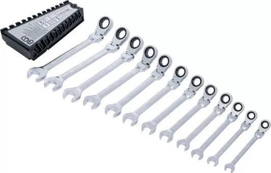 Ratchet Combination Wrench Set adjustable 8 - 19 mm 12 pcs.