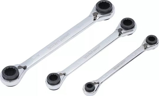 Double Ended Ratchet Wrench Set 4-in-1 8 x 9 - 18 x 19 mm
