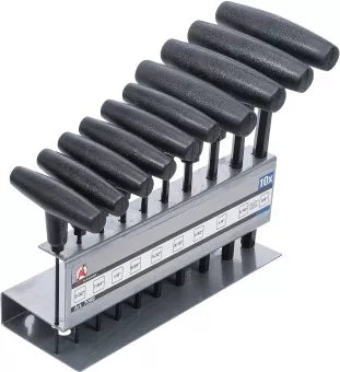 T-Handle Screwdriver Set Inch Sizes internal Hexagon 3/32" - 3/8" 10 pcs.