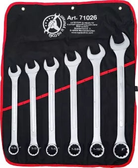 Combination Spanner Set XXL Inch Sizes 1.5/16" - 2" 6 pcs.