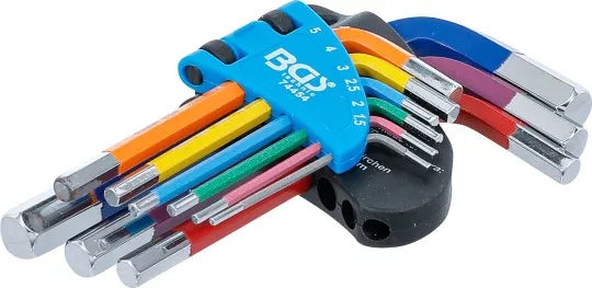 L-Type Wrench Set Multicolour short internal Hexagon 1.5 - 10 mm 9 pcs.