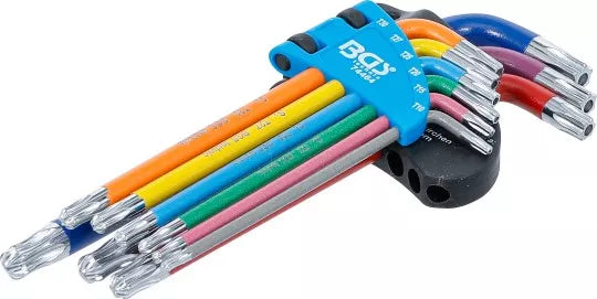L-Type Wrench Set Multicolour T-Star tamperproof (for Torx) with Ball Head T10 - T50 9 pcs.