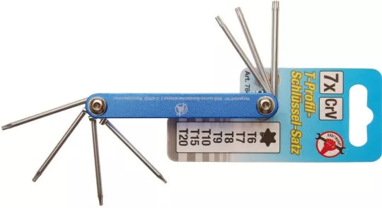 Foldable Wrench Set T-Star (for Torx) T6 - T20 7 pcs.