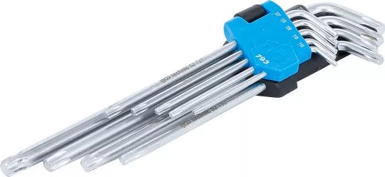 L-Type Wrench Set extra long T-Star (for Torx) T10 - T50 9 pcs.