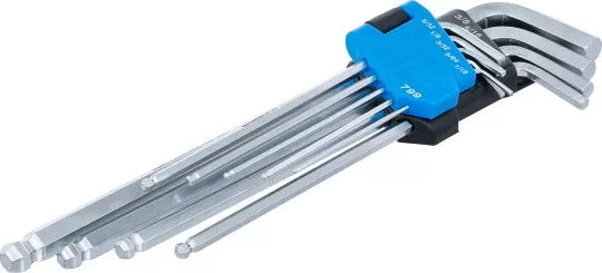 L-Type Wrench Set Inch Sizes internal Hexagon / internal Hexagon with Ball Head 1/16" - 3/8" 9 pcs.
