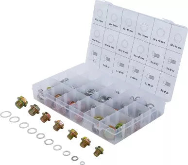 Oil Drain Plug Screws and Aluminium Seal Ring Assortment 534 pcs.