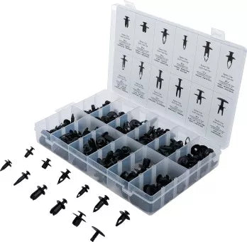 Plastic Push-Type Clip Assortment for Mazda, Honda, Ford, Nissan, VW 240 pcs.