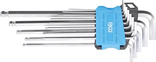L-Type Wrench Set extra long Inch Sizes internal Hexagon / internal Hexagon with Ball Head 0.05" - 3/8" 13 pcs.